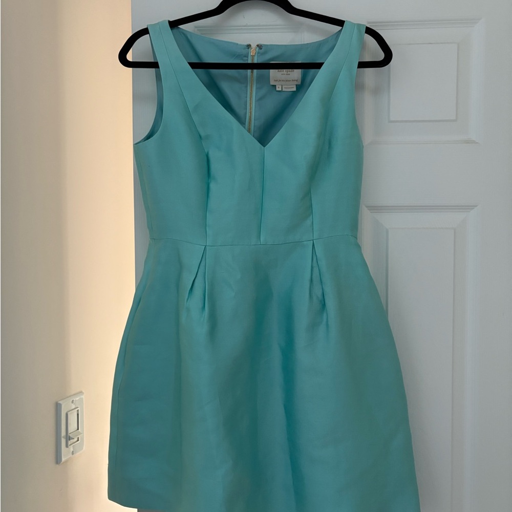 Kate Spade Aqua Sleeveless V-Neck Mini Dress